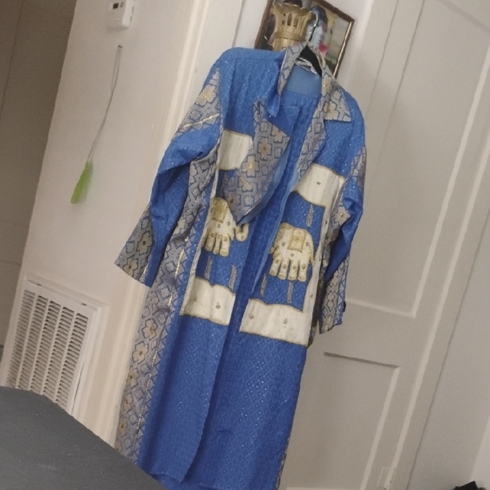 Blue and Gold Women's Coat